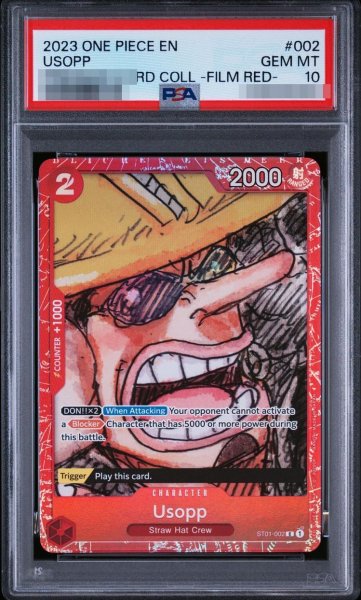 画像1: 【PSA10鑑定済】【英語版】ウソップ(foil/赤枠/漫画絵)【C】{ST01-002}《-》{ST01-002} (1)