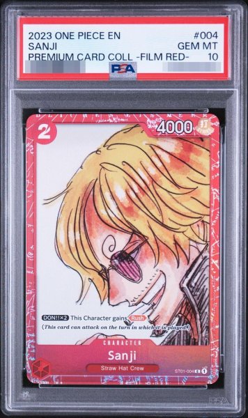 画像1: 【PSA10鑑定済】【英語版】サンジ(foil/赤枠/漫画絵)【C】{ST01-004}《-》{ST01-004} (1)