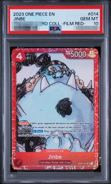 画像1: 【PSA10鑑定済】【英語版】ジンベエ(foil/赤枠/漫画絵)【UC】{OP01-014}《-》{OP01-014} (1)