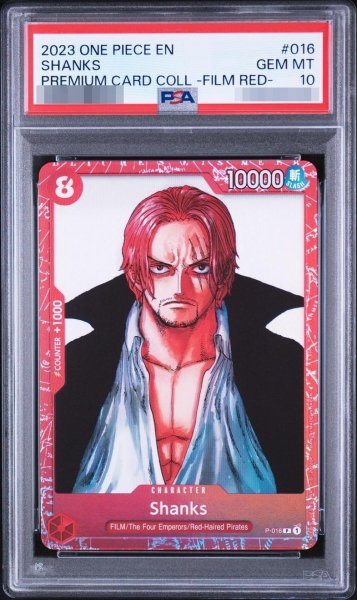 画像1: 【PSA10鑑定済】【英語版】シャンクス(正面/foil/赤枠/漫画絵)【P】{P-016}《-》{P-016} (1)