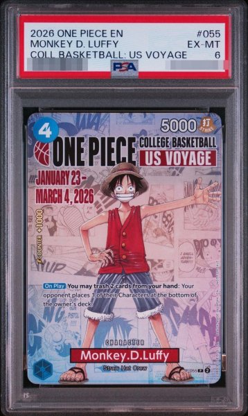 画像1: 【PSA6鑑定済】モンキー・D・ルフィ(英語版/COLLEGE BASKETBALL US VOYAGE)《-》{P-055} (1)