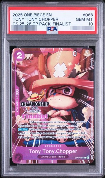 画像1: 【PSA10鑑定済】トニートニー・チョッパー R [OP07-066]【英語版】(プロモーションカード「チャンピオンシップ 25-26 ファイナリストカードセット1」)《-》{OP07-066} (1)