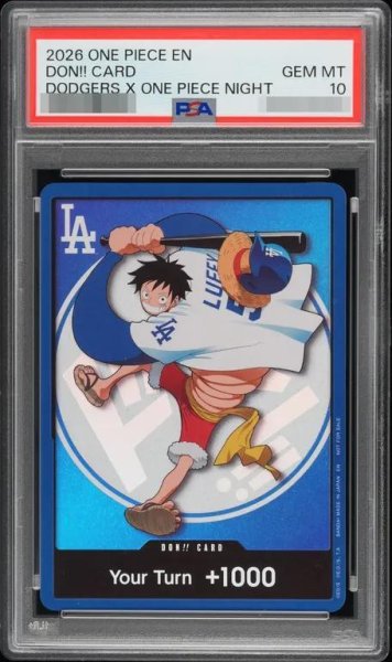 画像1: 【PSA10鑑定済】ドン！カード (モンキー・D・ルフィ) （英語版/ドジャース）《-》{-} (1)