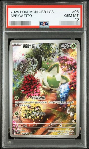 画像1: 【状態A-/PSA10鑑定済】ニャオハ　中国版《AR》{0108/09}[-] (1)